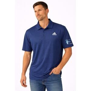 Adidas Climacool Polo Shirt Mens XL Blue Golf Performance Short Sleeve Logo